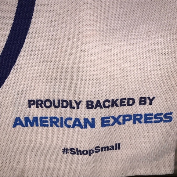 SHOP SMALL Canvas Tote Bag American Express 16.5” X 12.5” (2 designs on bag) - Picture 7 of 8
